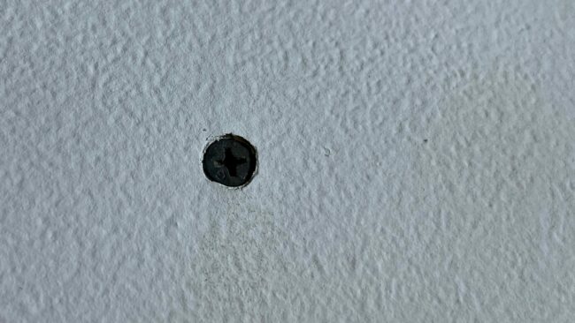 screw hole in drywall