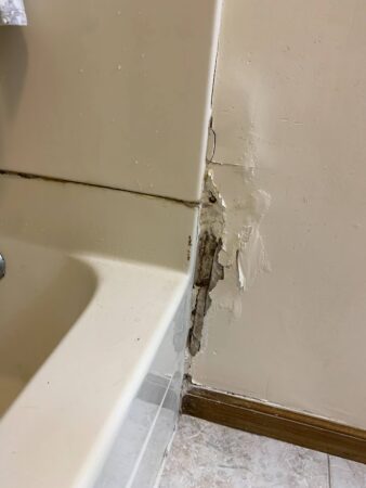 drywall damage shower